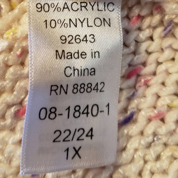 Roaman's V-Neck Sweater - Cream.sparkle Confetti - Picture 3 of 8